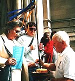 John Raffill with the cake sword.